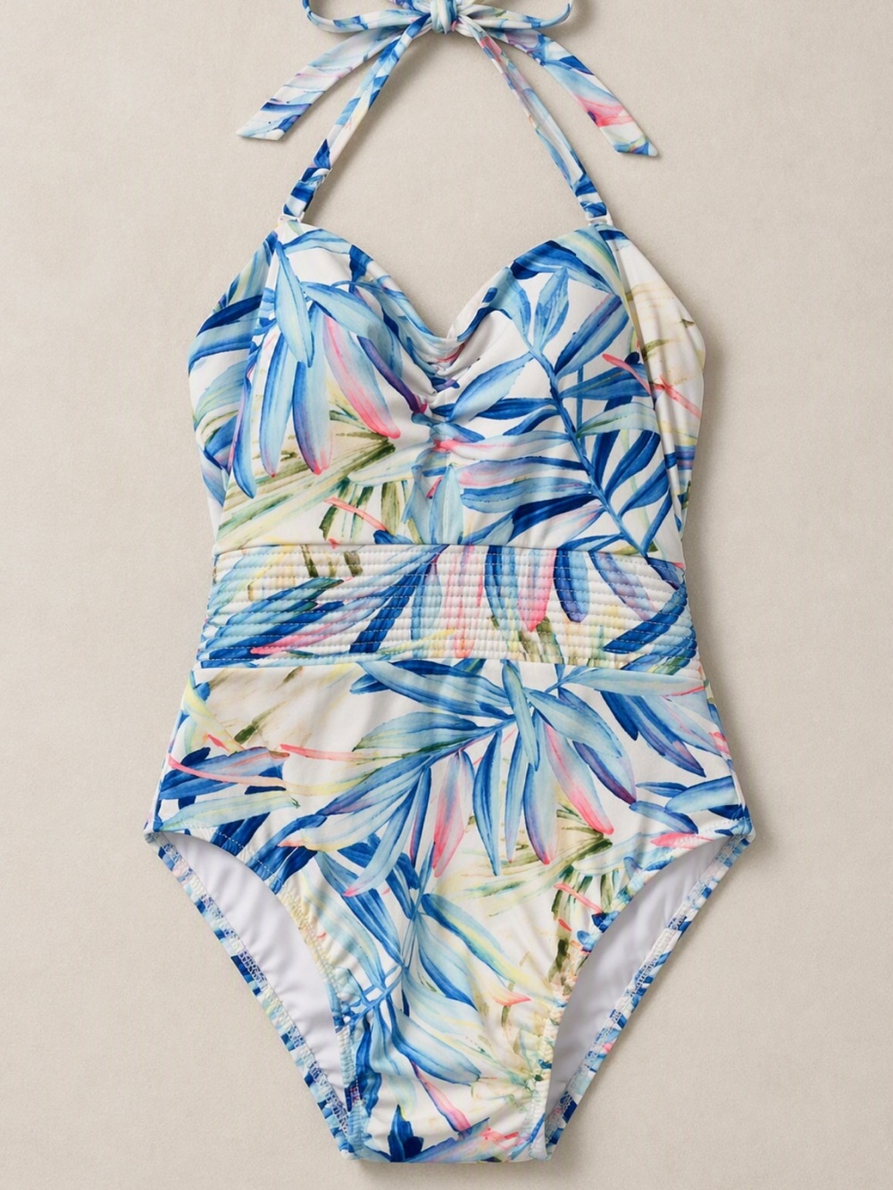 VENUS Blue Multi Tropical Leaf One-Piece Swimsuit